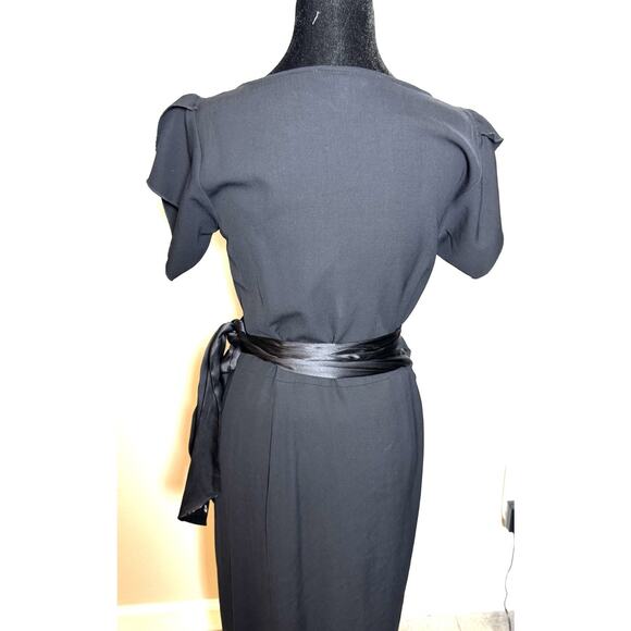 Diane Von Furstenberg Black wrap dress Antoinette Size 10 Short Sleeve - Picture 5 of 7